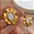 BRINCO OVAL ONDULADO MADREPÉROLA DOURADO AÇO 316L⭐️ - Imagem 3