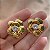 BRINCO FLOR COM PEDRA ZIRCÔNIA DOURADO AÇO 316L⭐️ - Imagem 3