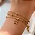 PULSEIRA CORRENTE TRIPLA BOLINHAS E ESTRELAS DOURADO AÇO 316L⭐️ - Imagem 1
