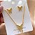 CONJUNTO COLAR E BRINCO BORBOLETA MINI ZIRCÔNIAS DOURADO AÇO 316L⭐️ - Imagem 2