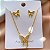CONJUNTO COLAR E BRINCO BORBOLETA MINI ZIRCÔNIAS DOURADO AÇO 316L⭐️ - Imagem 1