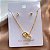 CONJUNTO COLAR E BRINCO CORAÇÕES ENTRELAÇADOS ZIRCÔNIAS DOURADO AÇO 316L⭐️ - Imagem 1