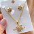 CONJUNTO COLAR E BRINCO FLOR COM PEDRA ZIRCÔNIA DOURADO AÇO 316L⭐️ - Imagem 2