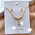 CONJUNTO COLAR E BRINCO GOTA PEDRA ZIRCÔNIA DOURADO AÇO 316L⭐️ - Imagem 1