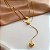 COLAR DUPLO ESTILO GRAVATINHA CORAÇÃO ACHATADA DOURADO AÇO 316L⭐️ - Imagem 2