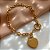 PULSEIRA ELOS GROSSOS FECHO T PINGENTE CORAÇÃO LISO DOURADO AÇO 316L⭐️ - Imagem 1