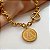 PULSEIRA ELOS GROSSOS FECHO T PINGENTE NOSSA SENHORA DOURADO AÇO 316L⭐️ - Imagem 2