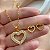 CONJUNTO COLAR E BRINCO CORAÇÃO VAZADO COM ZIRCÔNIAS DOURADO AÇO 316L⭐️ - Imagem 2