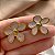 BRINCO FLOR ESMALTADA DOURADO AÇO 316L⭐️(GRUPO 2) - Imagem 2