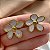 BRINCO FLOR ESMALTADA DOURADO AÇO 316L⭐️(GRUPO 1) - Imagem 3