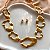 CONJUNTO BRINCO E COLAR FORMAS ORGÂNICAS DOURADO AÇO 316L PREMIUM⭐️ - Imagem 1
