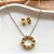 CONJUNTO BRINCO E COLAR CÍRCULO DE PEDRAS X DOURADO AÇO 316L PREMIUM⭐️ - Imagem 1