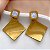 BRINCO QUADRADO MADREPÉROLA PLACA PENDENTE DOURADO AÇO 316L⭐️ - Imagem 1