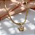 COLAR FITA PINGENTE FLOR COM ZIRCÔNIAS DOURADO AÇO 316L⭐️ - Imagem 2