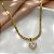 COLAR FITA PINGENTE CORAÇÃO COM ZIRCÔNIAS DOURADO AÇO 316L⭐️ - Imagem 2