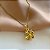 COLAR PINGENTE FLOR DETALHADA PEDRA ZIRCÔNIA COLOR DOURADO AÇO 316L⭐️ - Imagem 3