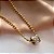 COLAR CORRENTE BOLINHAS PINGENTE RODA DE RIVIERA DOURADO AÇO 316L⭐️ - Imagem 2