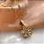COLAR CORRENTE BOLINHAS PINGENTE FLOR ZIRCÔNIA DOURADO AÇO 316L⭐️ - Imagem 1