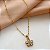COLAR CORRENTE BOLINHAS PINGENTE FLOR ZIRCÔNIA DOURADO AÇO 316L⭐️ - Imagem 2