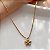 COLAR PINGENTE MINI FLOR COM ZIRCÔNIA DOURADO AÇO 316L⭐️ - Imagem 2
