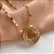 COLAR LONGO PINGENTE CÍRCULO COM MINI ZIRCÔNIAS DOURADO AÇO 316L⭐️ - Imagem 1