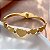 PULSEIRA/BRACELETE CORAÇÕES LISOS E ZIRCÔNIAS DOURADO AÇO 316L⭐️ - Imagem 2