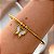 PULSEIRA/BRACELETE PINGENTE BORBOLETA ESMALTADO DOURADO AÇO 316L⭐️ - Imagem 3