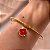 PULSEIRA/BRACELETE PINGENTE FLOR TREVO ESMALTADO DOURADO AÇO 316L⭐️ - Imagem 5