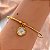 PULSEIRA/BRACELETE PINGENTE FLOR TREVO ESMALTADO DOURADO AÇO 316L⭐️ - Imagem 3