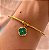 PULSEIRA/BRACELETE PINGENTE FLOR TREVO ESMALTADO DOURADO AÇO 316L⭐️ - Imagem 4