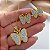 CONJUNTO COLAR E BRINCO BORBOLETA MINI ZIRCÔNIAS DOURADO AÇO 316L⭐️ - Imagem 2