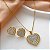 CONJUNTO COLAR E BRINCO CORAÇÃO DUPLO MINI ZIRCÔNIAS DOURADO AÇO 316L⭐️ - Imagem 1