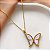 COLAR PINGENTE BORBOLETA G LADINHO MADREPÉROLA DOURADO AÇO 316L⭐️ - Imagem 1