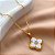 COLAR PINGENTE TREVO M MADREPÉROLA COM ZIRCÔNIA DOURADO AÇO 316L⭐️ - Imagem 1