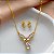 CONJUNTO BRINCOS E COLAR GOTAS ZIRCÔNIAS DOURADO AÇO 316L⭐️ - Imagem 3