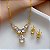 CONJUNTO BRINCOS E COLAR GOTAS ZIRCÔNIAS DOURADO AÇO 316L⭐️ - Imagem 1