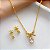 CONJUNTO BRINCO E COLAR LAÇO GOTA ZIRCÔNIAS DOURADO AÇO 316L⭐️ - Imagem 2
