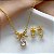 CONJUNTO BRINCO E COLAR LAÇO GOTA ZIRCÔNIAS DOURADO AÇO 316L⭐️ - Imagem 1
