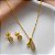 CONJUNTO BRINCO E COLAR GOTINHAS CRAVEJADAS ZIRCÔNIAS DOURADO AÇO 316L⭐️ - Imagem 1