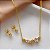 CONJUNTO BRINCOS E COLAR GOTAS E MINI ZIRCÔNIAS DOURADO AÇO 316L⭐️ - Imagem 1