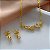 CONJUNTO BRINCOS E COLAR GOTAS E MINI ZIRCÔNIAS DOURADO AÇO 316L⭐️ - Imagem 2