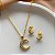 CONJUNTO BRINCO E COLAR LUA CRAVEJADA ZIRCÔNIAS DOURADO AÇO 316L⭐️ - Imagem 1