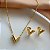 CONJUNTO BRINCO E COLAR V DOURADO AÇO 316L⭐️ - Imagem 1