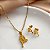 CONJUNTO BRINCO E COLAR ROSAS DOURADO AÇO 316L⭐️ - Imagem 2