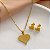 CONJUNTO BRINCO E COLAR CORAÇÃO LISO PONTIAGUDO DOURADO AÇO 316L - Imagem 2