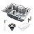 Cuba Para Cozinha Gourmet Pia Aço Inox com Acessórios 60x42cm Alpha - Imagem 2