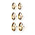 3 Pares de Brinco para Furo triplo Sequencial Folheados a ouro 18k - Imagem 1