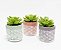 Vaso De Concreto Com Planta Artificial E Pedrinhas Decorativo -  Colorido - Imagem 1