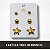Cartela com 3 Pares de Brinco Estrela - Dourado - Imagem 1