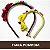Tiara com Pompom e Laço para Cabelo - Colorido - Imagem 1